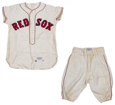 1960 Boston Red Sox Bat Boy Uniform - Made for Frank Malzones Son (Malzone Letter of Provenance)